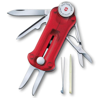 Victorinox Swiss Army Golf Tool, Red Translucent, 10 Functions - 0.7052.T-X5