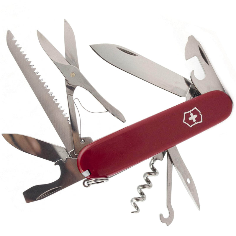 Victorinox Huntsman Swiss Army Knife, 3.5" Closed, Red Scales - 1.3713-033-X1
