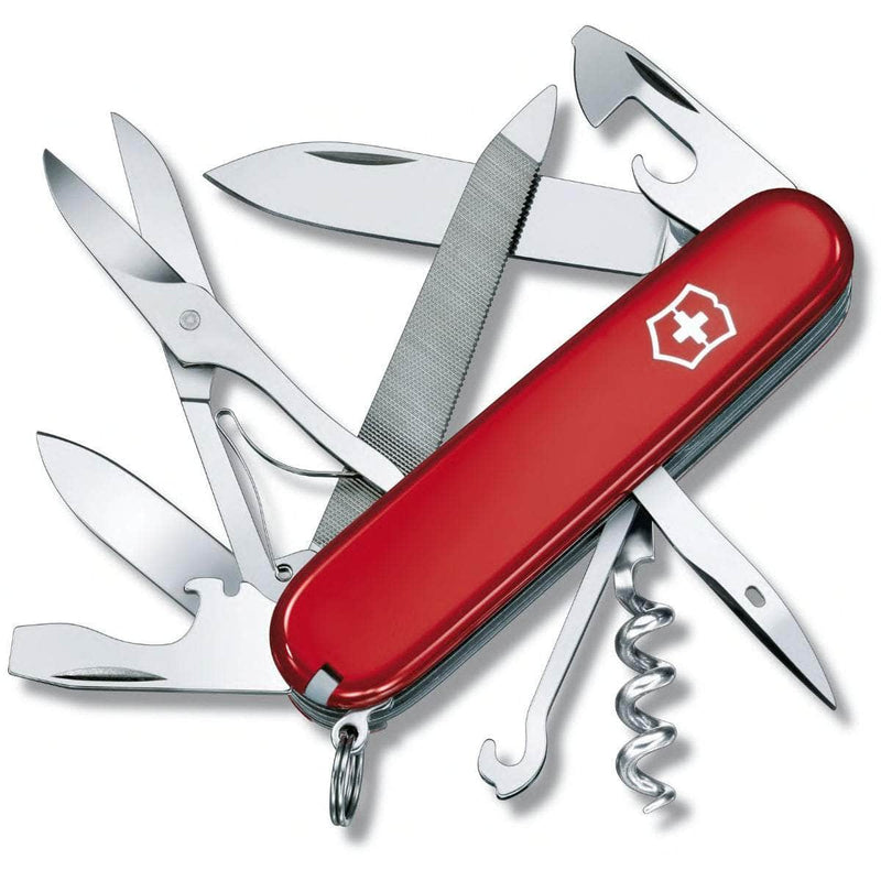 Victorinox Mountaineer Swiss Army Knife, 3.5" Closed, Red Scales - 1.3743-X1