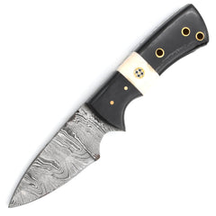 White Deer General Patton's Damascus Knife, 3.5