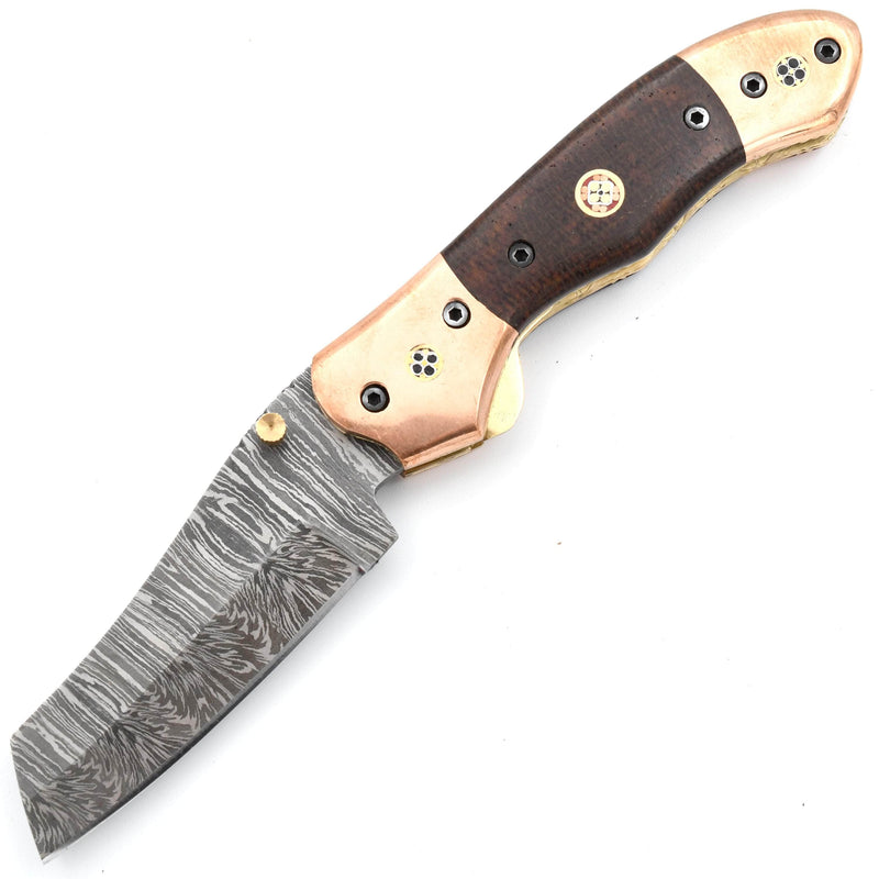 White Deer Executive Series Nesmuk, 4" Damascus Blade, Copper Handle - FDM-2523