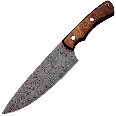White Deer Damascus Chef Knife, 6.4" Blade, Cocobolo Wood Handle - SDM-2253