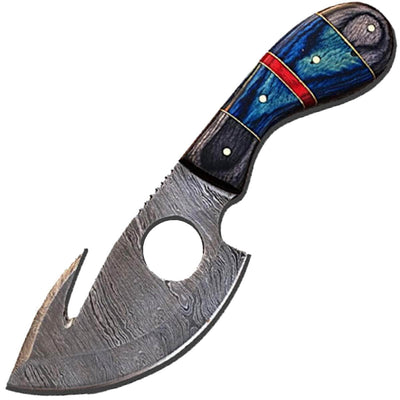 Custom Hand Forged Gut Hook knife with black Horn