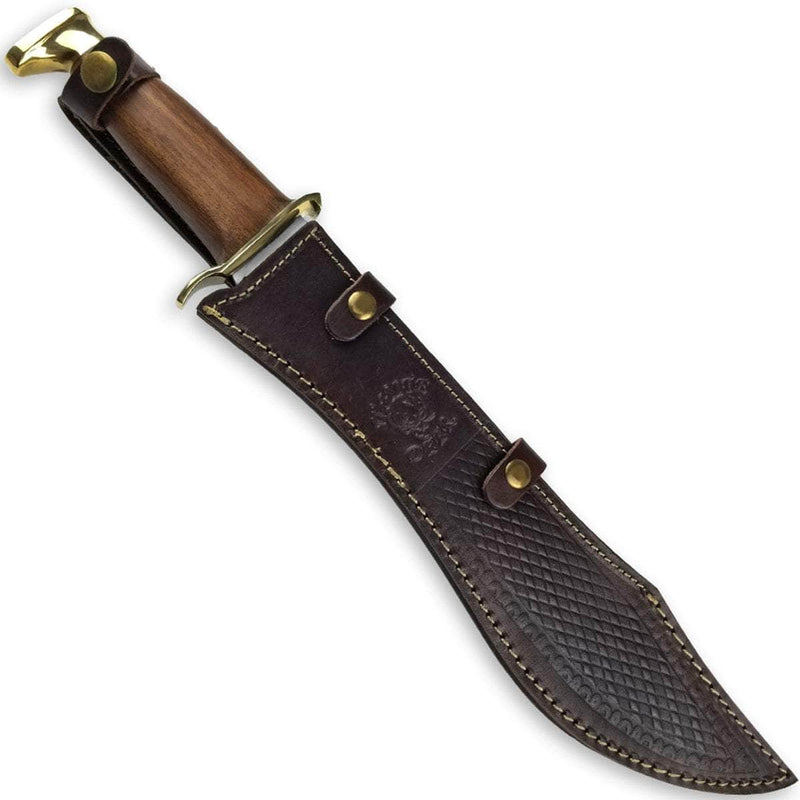 White Deer Magnum Dave Dundee Bowie Knife, 12.1" Blade, Wood Handle, Sheath - WD-2014