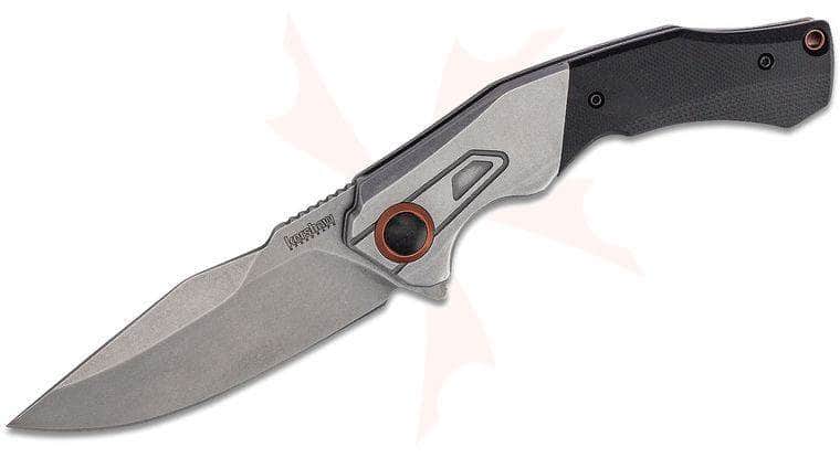 Kershaw Payout 2075 Assisted Opening Knife – 3.5" Stonewashed D2, Black G-10