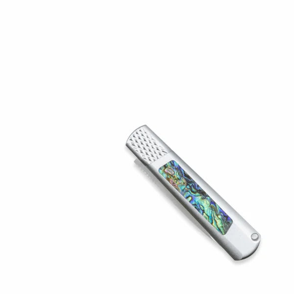 CobraTec Gideon Hidden Release Automatic Knife – 3" 154CM Satin Blade, CNC Aluminum & Abalone