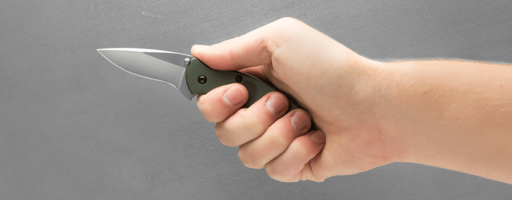 Kershaw Knives K.O. Scallion, Olive Anodized Aluminum Handle, Plain