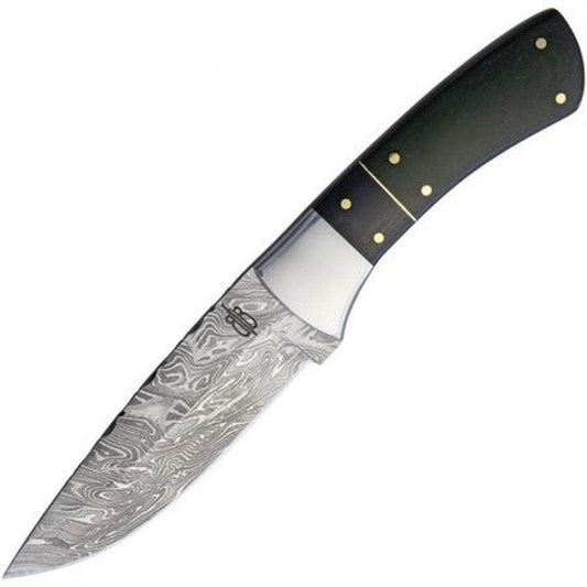 BnB Green Fighter, 3.75" Damascus Blade, Green Micarta Handle - BNB51225