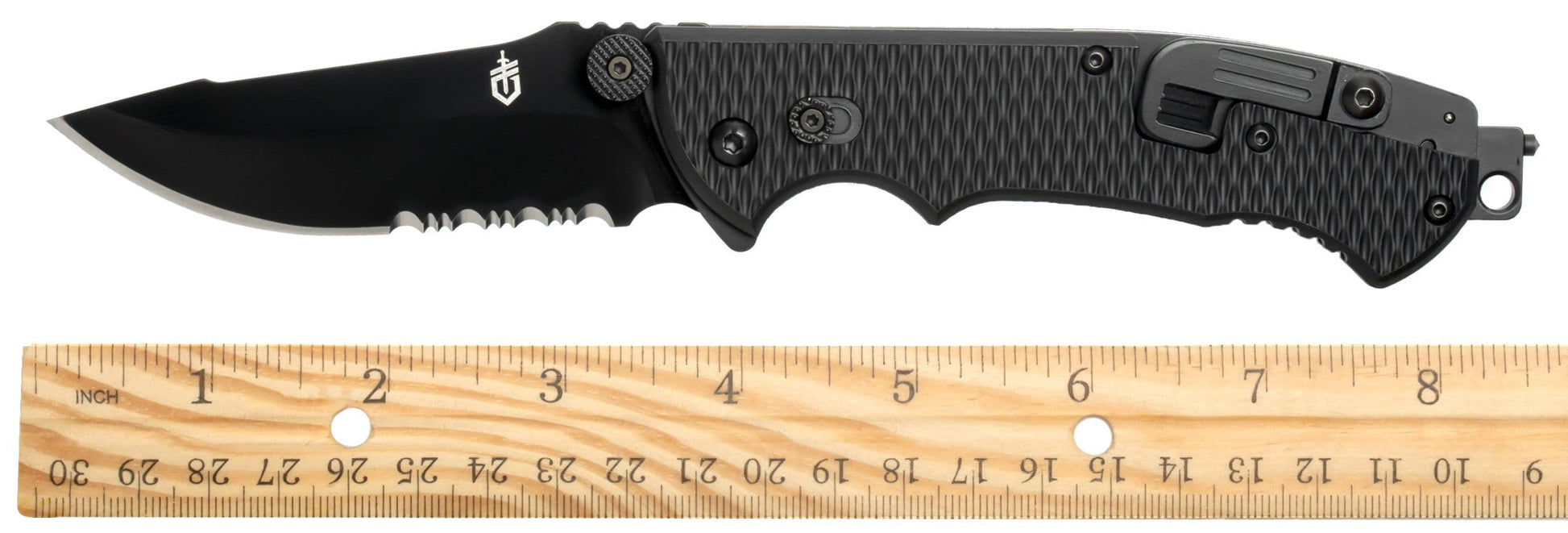 Gerber Hinderer CLS, Black Nylon Handle, Black Blade, ComboEdge