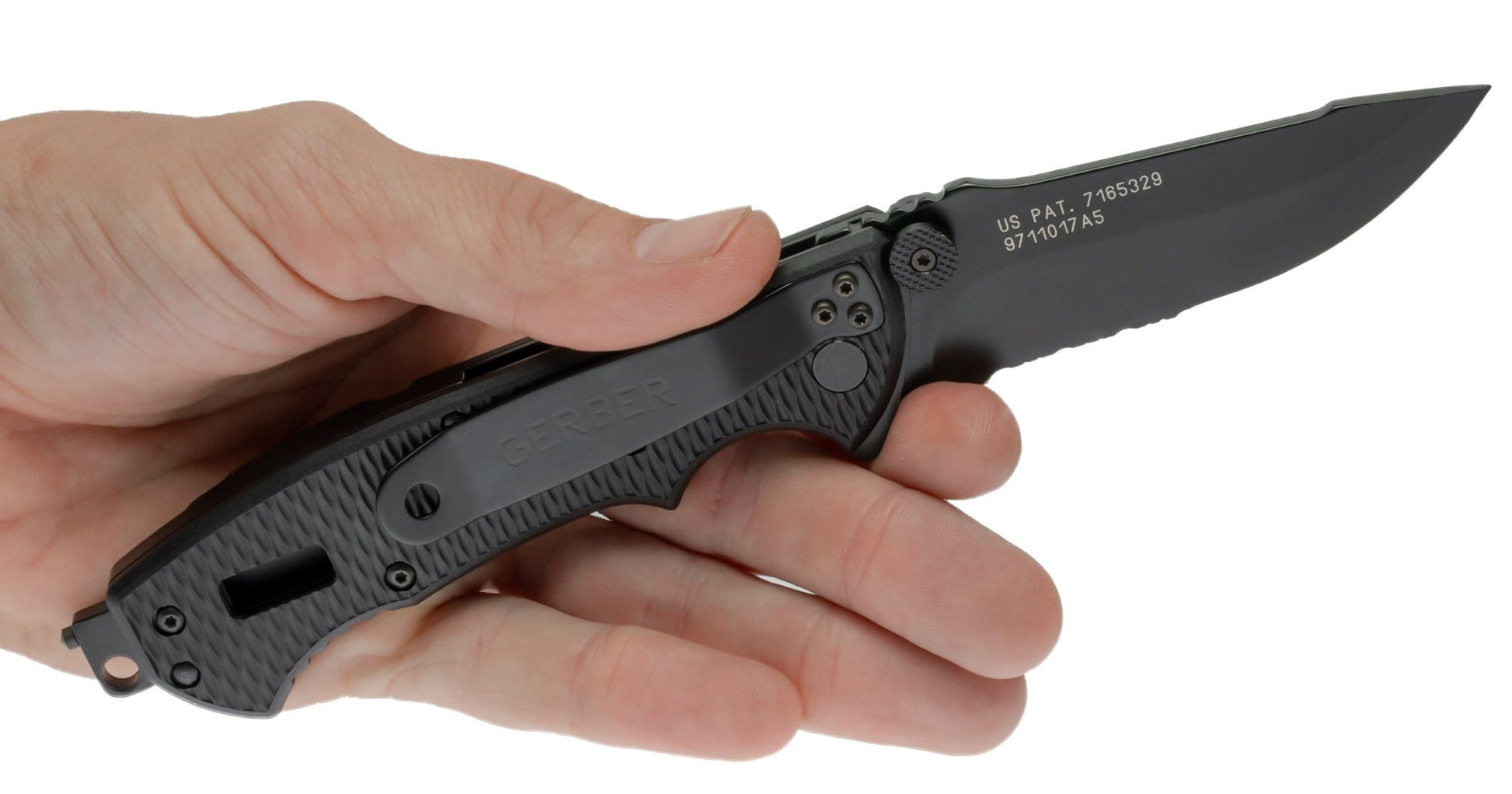 Gerber Hinderer CLS, Black Nylon Handle, Black Blade, ComboEdge