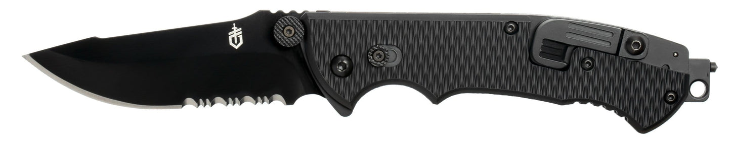 Gerber Hinderer CLS, Black Nylon Handle, Black Blade, ComboEdge