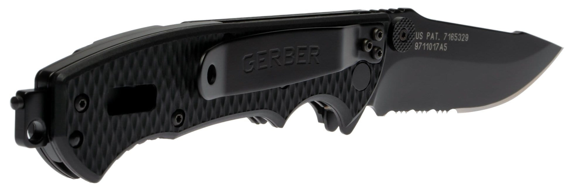 Gerber Hinderer CLS, Black Nylon Handle, Black Blade, ComboEdge