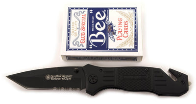 Engraved Smith & Wesson Extreme Ops Tanto Pocket Knife SWFR2S