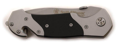 Engraved Smith & Wesson First Response Drop-Point Serrated Pocket Knife SWFRS