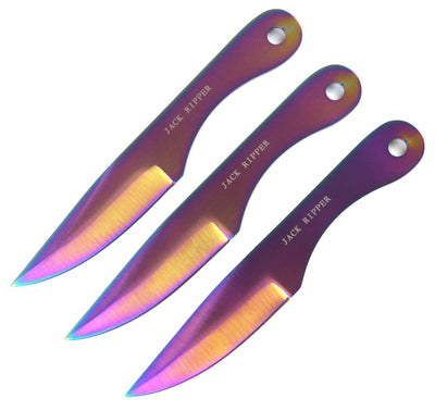 Jack Ripper Rainbow Throwing Knives 3 Piece Set