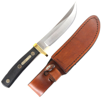 Schrade Old Timer 165OT Woodsman Fixed Blade Knife with Leather Sheath