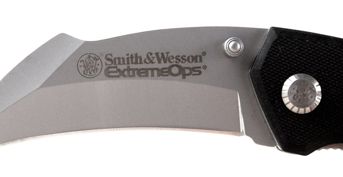 Smith & Wesson Smith & Wesson Extreme Ops Karambit, Black G10 Handle, Plain - CK33