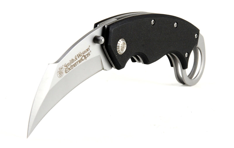 Smith & Wesson Smith & Wesson Extreme Ops Karambit, Black G10 Handle, Plain - CK33
