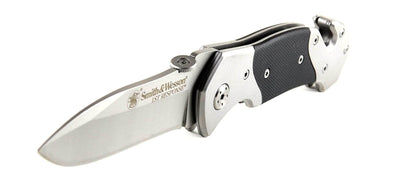 Engraved Smith & Wesson 1st Response Drop Point Plain Blade Pocket Knife
