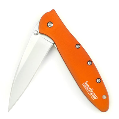 Kershaw Ken Onion Leek Pocket Knife (Orange Plain Edge)