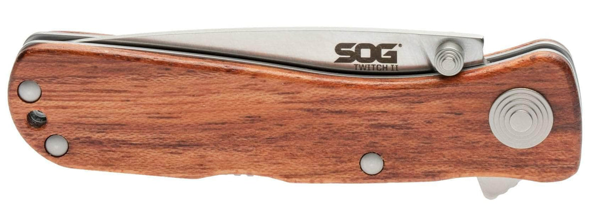 SOG Twitch II, 2.65" Assisted Blade, Rosewood Handle - TWI17