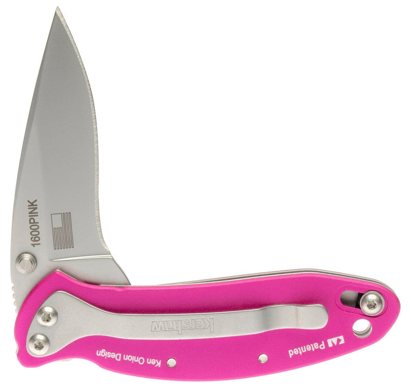 Kershaw Chive, Ken Onion, 1.9" SpeedSafe Blade, Pink Aluminum Handle