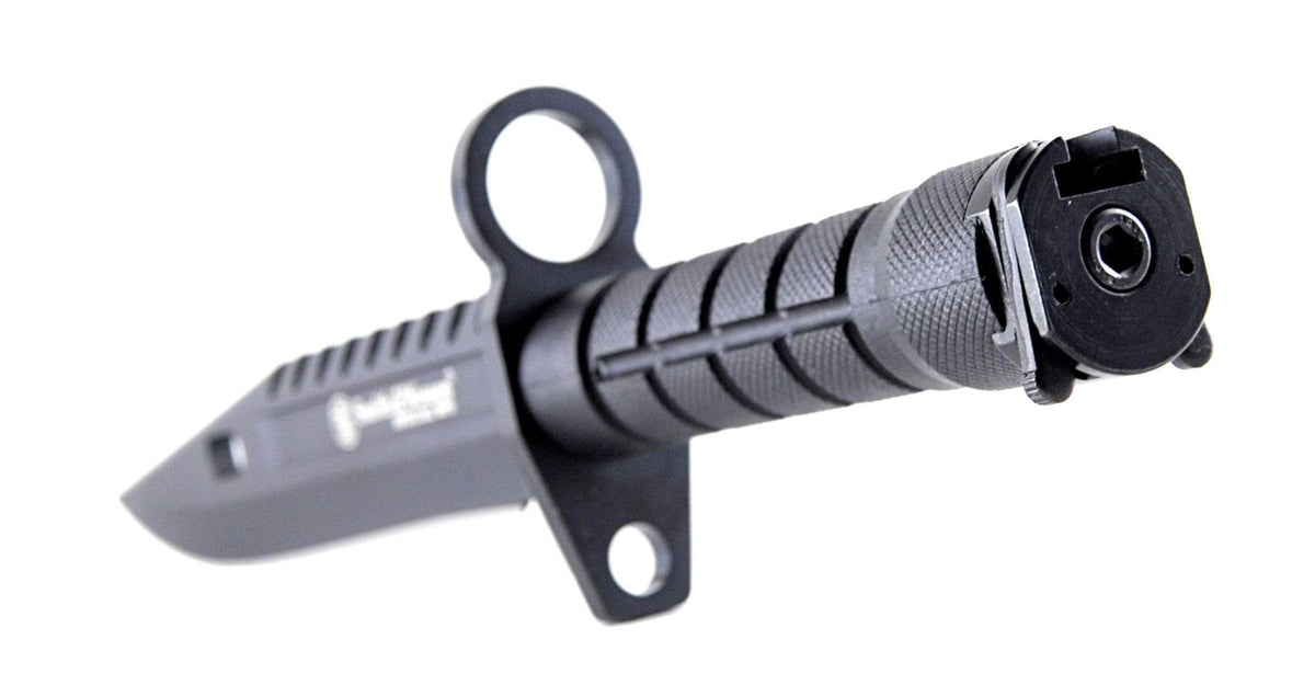 Smith & Wesson Spec Ops M9 Bayonet Knife with Black Handle and Blade, Nylon