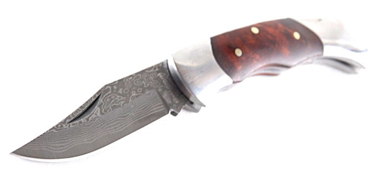 Magnum by Boker Damascus Lady Knife with Burl Wood Handle