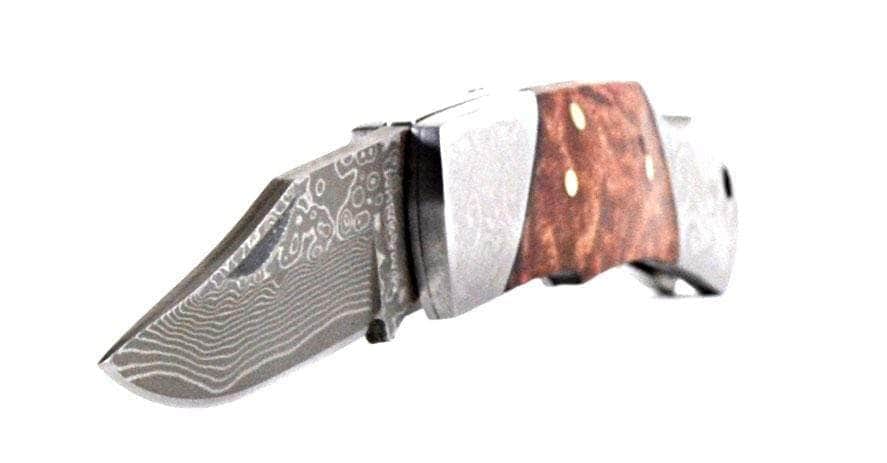 Boker Magnum Duke Damascus Knife with Burl Wood Handle