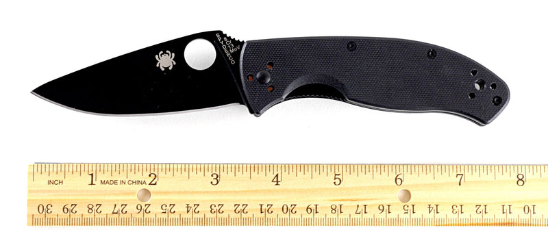 Spyderco Tenacious Pocket Knife (Plain Edge Black Blade)