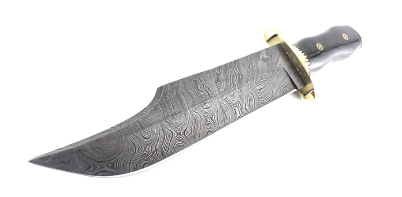 Custom Handmade Full Tang Damascus Steel Alamo Bowie Knife