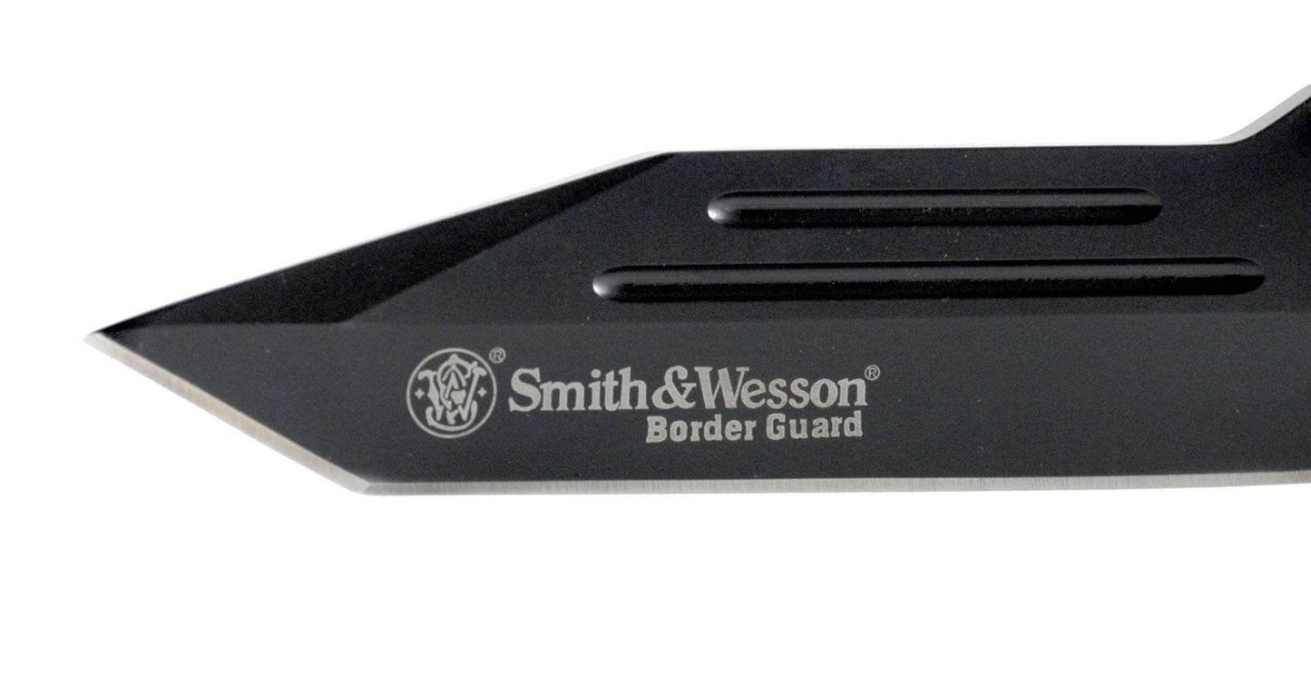 Smith & Wesson Border Guard 2, 4.4" Tanto Blade, Aluminum Handle with Trac-Tec Inserts