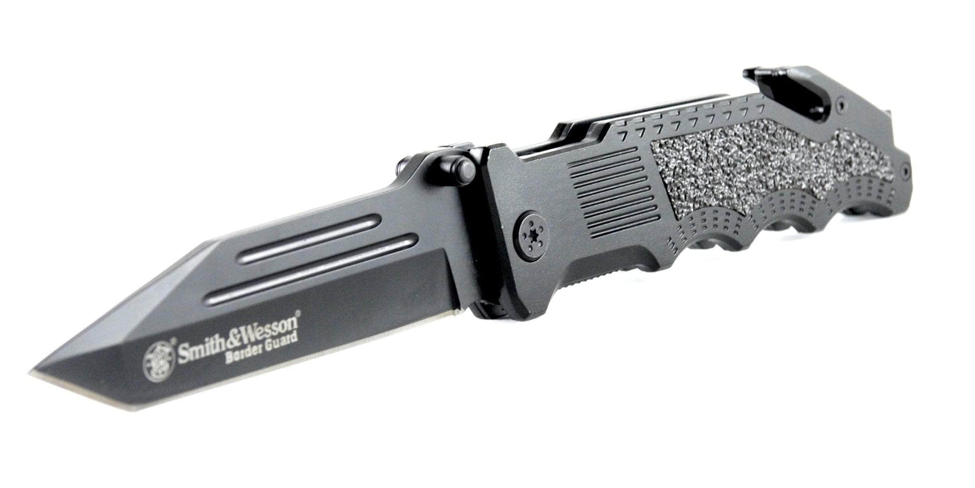 Smith & Wesson Border Guard 2, 4.4" Tanto Blade, Aluminum Handle with Trac-Tec Inserts