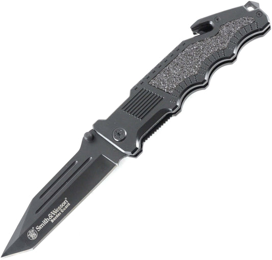 Smith & Wesson Border Guard 2, 4.4" Tanto Blade, Aluminum Handle with Trac-Tec Inserts