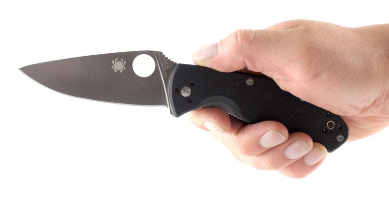 Spyderco Tenacious Pocket Knife (Plain Edge Silver Blade)