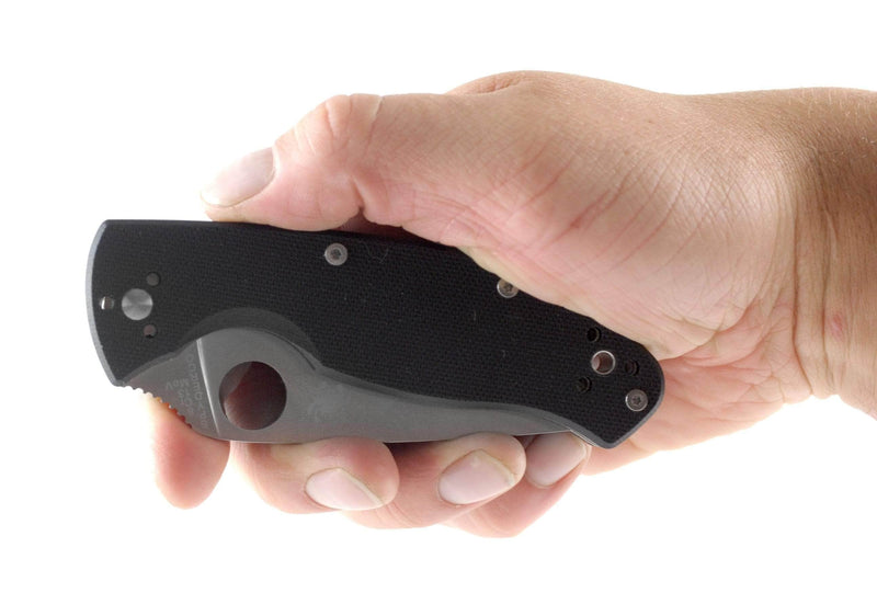 Personalized Spyderco Tenacious Pocket Knife (Plain Edge Silver Blade)