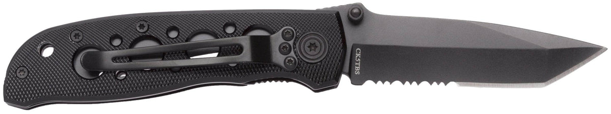 Smith & Wesson Bullseye Extreme OPS, 3.2" Combo Blade, Black Aluminum Handle - CK5TBS