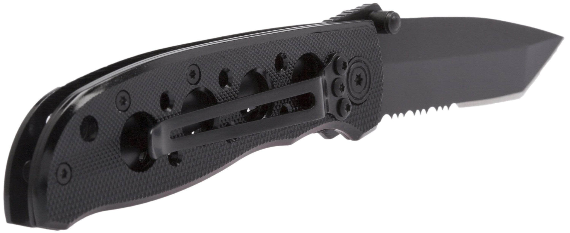 Smith & Wesson Bullseye Extreme OPS, 3.2" Combo Blade, Black Aluminum Handle - CK5TBS