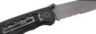 Smith & Wesson Bullseye Extreme OPS, 3.2" Combo Blade, Black Aluminum Handle - CK5TBS