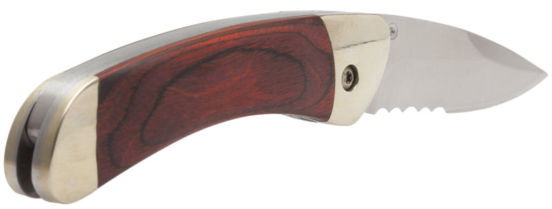 Parker River "Classic" Folding Knife, With Personalized Red Grain Wood Handle