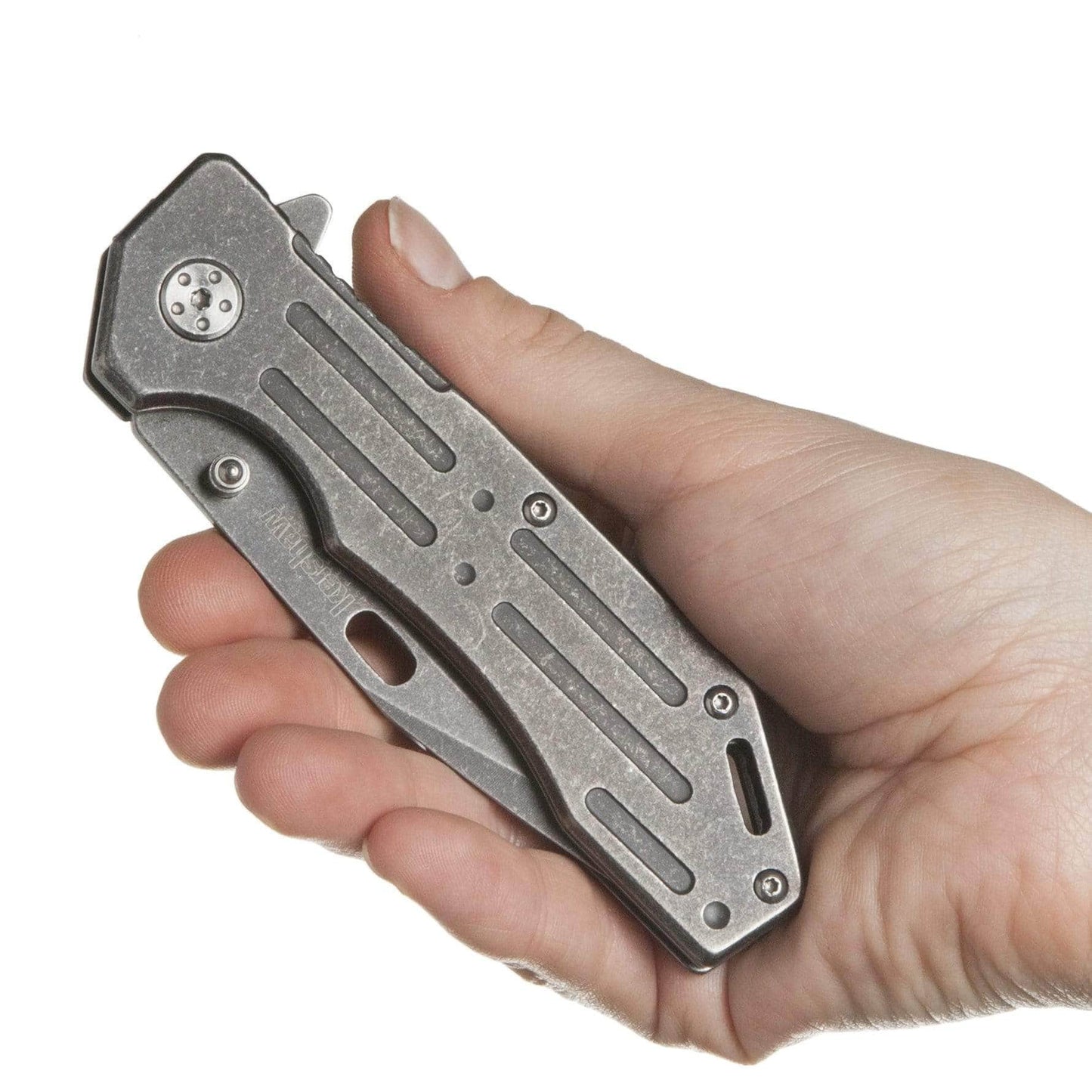 Kershaw Lifter Assisted Flipper, 3.5" 4Cr14 Steel Blade, SS Handles, BlackWash Finish - 1302BW