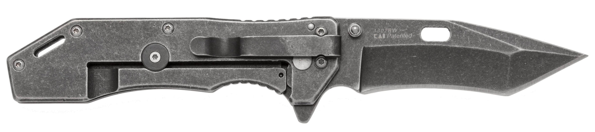 Kershaw Lifter Assisted Flipper, 3.5" 4Cr14 Steel Blade, SS Handles, BlackWash Finish - 1302BW