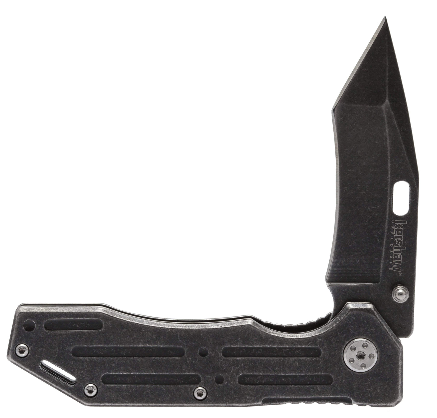 Kershaw Lifter Assisted Flipper, 3.5" 4Cr14 Steel Blade, SS Handles, BlackWash Finish - 1302BW