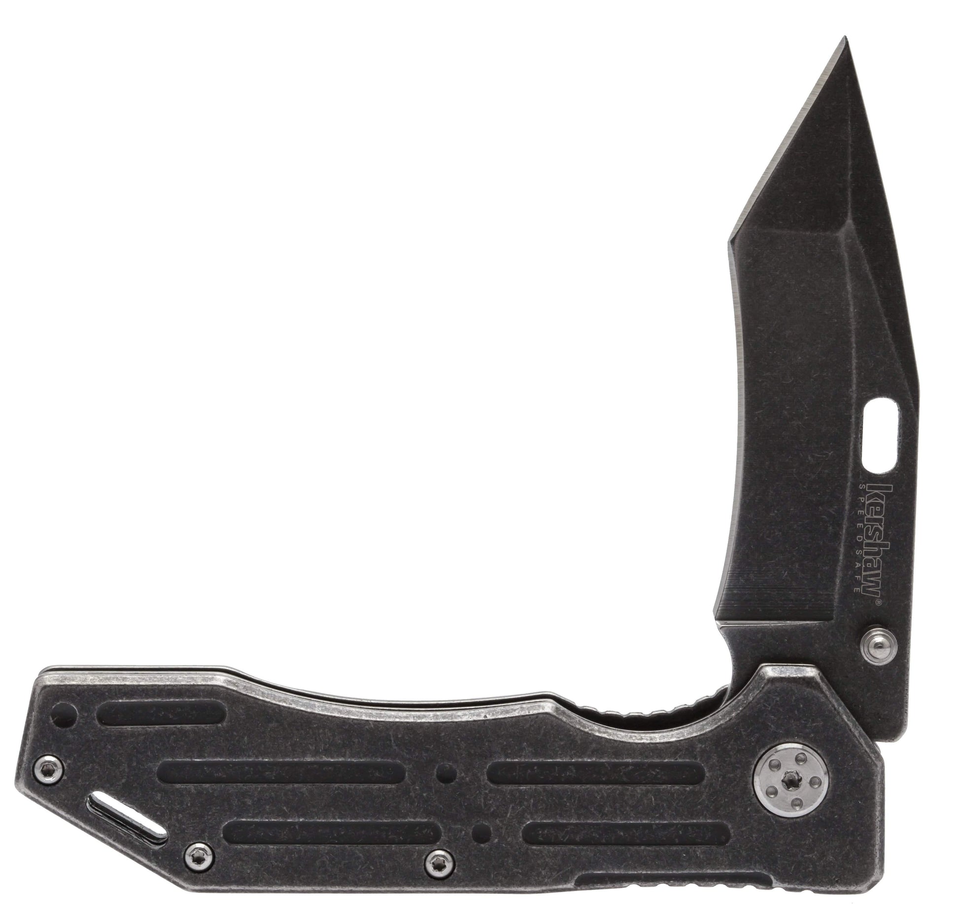Kershaw Lifter Assisted Flipper, 3.5" 4Cr14 Steel Blade, SS Handles, BlackWash Finish - 1302BW