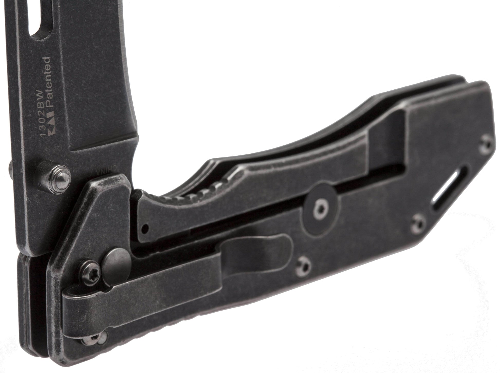 Kershaw Lifter Assisted Flipper, 3.5" 4Cr14 Steel Blade, SS Handles, BlackWash Finish - 1302BW