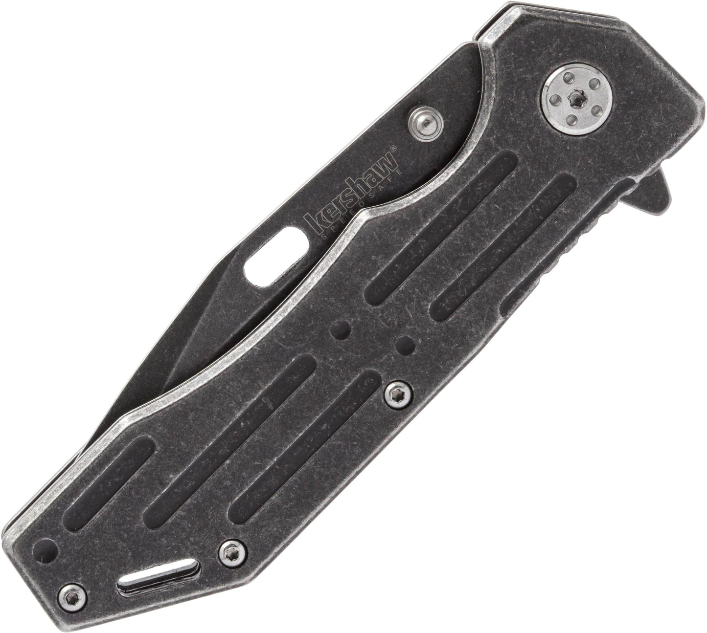 Kershaw Lifter Assisted Flipper, 3.5" 4Cr14 Steel Blade, SS Handles, BlackWash Finish - 1302BW