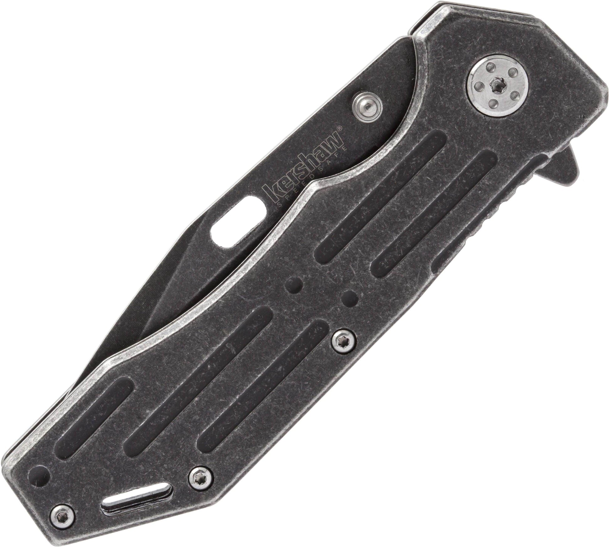 Kershaw Lifter Assisted Flipper, 3.5" 4Cr14 Steel Blade, SS Handles, BlackWash Finish - 1302BW