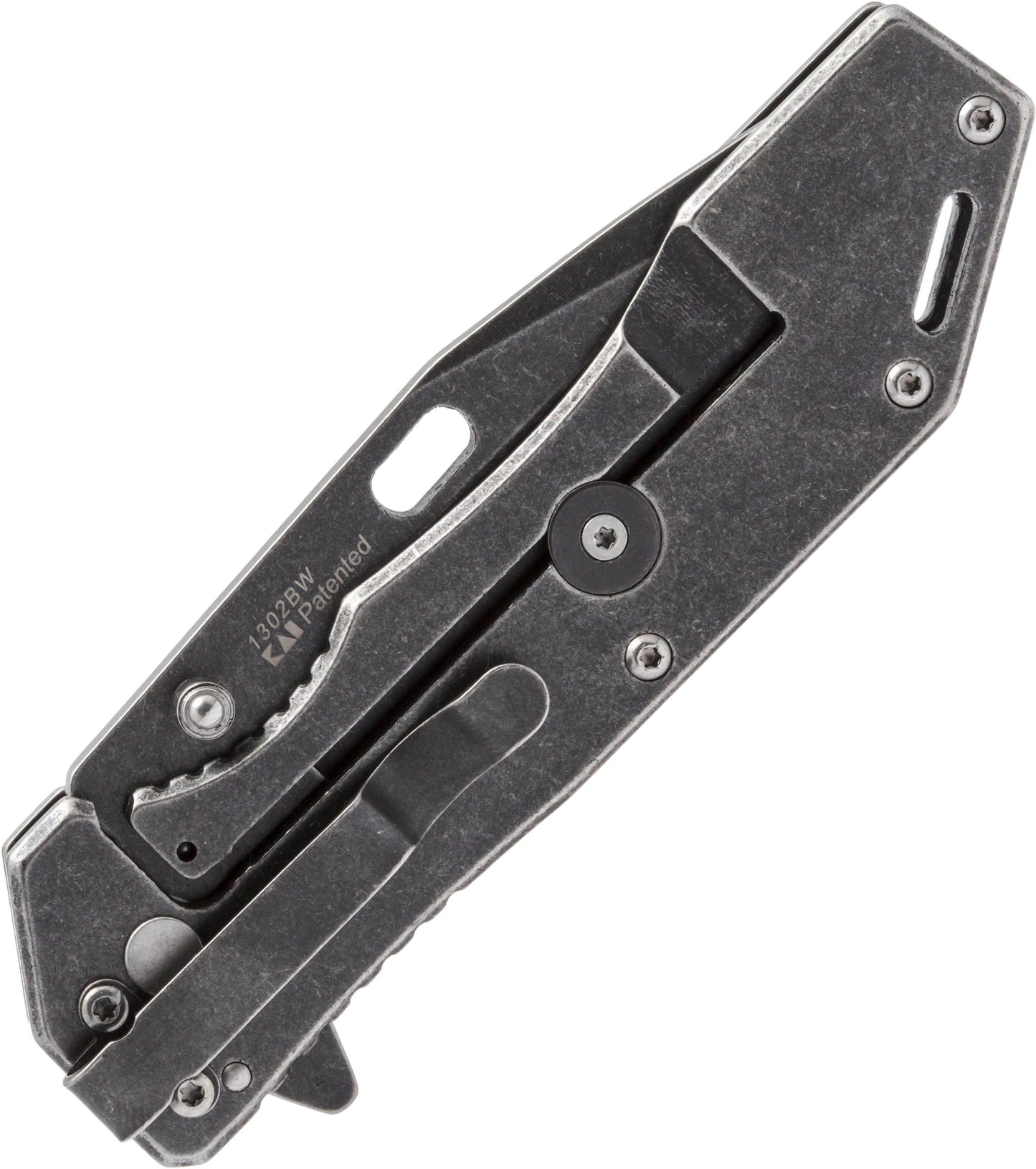 Kershaw Lifter Assisted Flipper, 3.5" 4Cr14 Steel Blade, SS Handles, BlackWash Finish - 1302BW
