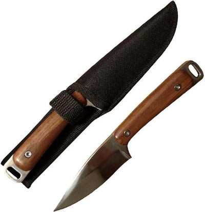 Parker River Captain Fixed Blade Knife With Personalized Light Rosewood Handle