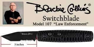 Colonial Knife Company Blackie Collins 107 All Black Automatic Knife